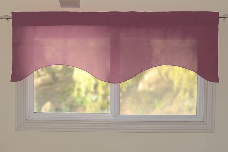 Zen Creative Designs Solid Poplin Scalloped Window Valance Home Décor Bedroom Nursery Kitchen Window (Dusty Rose) - Image 3
